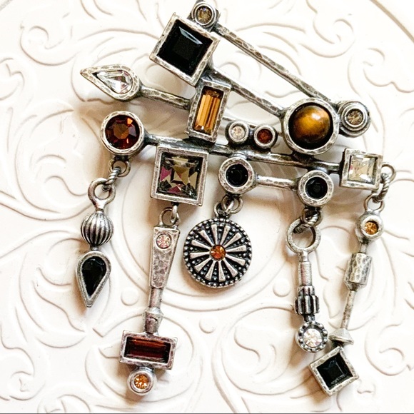 Patricia Locke Silver Pewter Color Brooch Pin - Picture 1 of 4